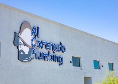 Al Coronado Plumbing Sign on our building