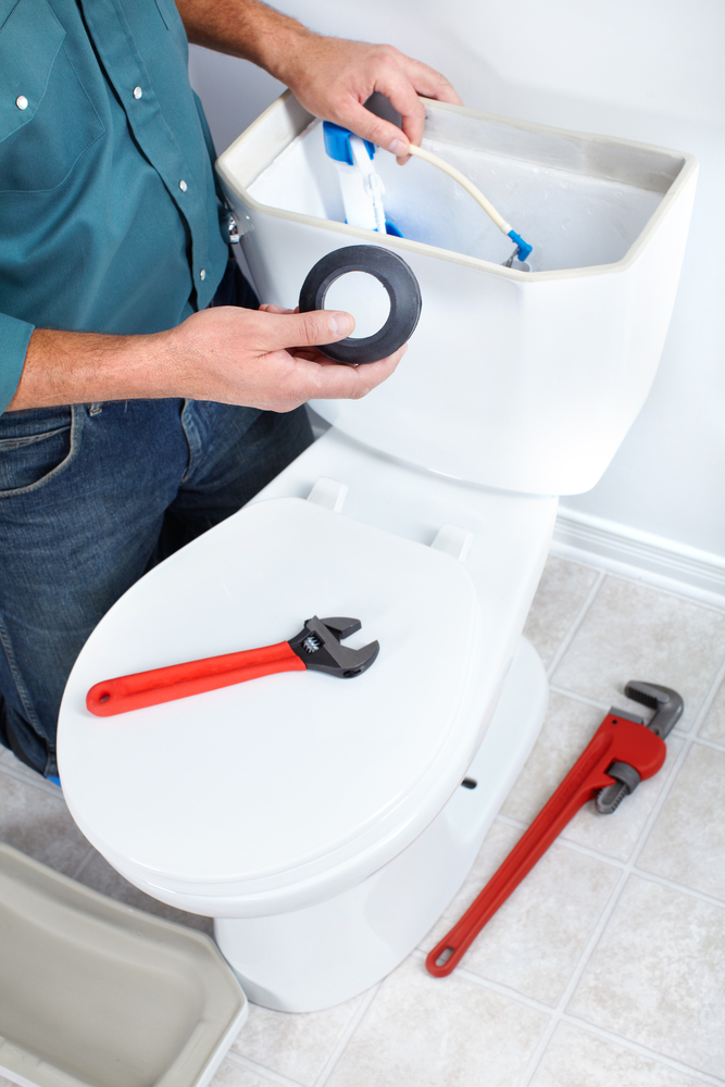 Plumber,Repairing,A,Flush,Toilet